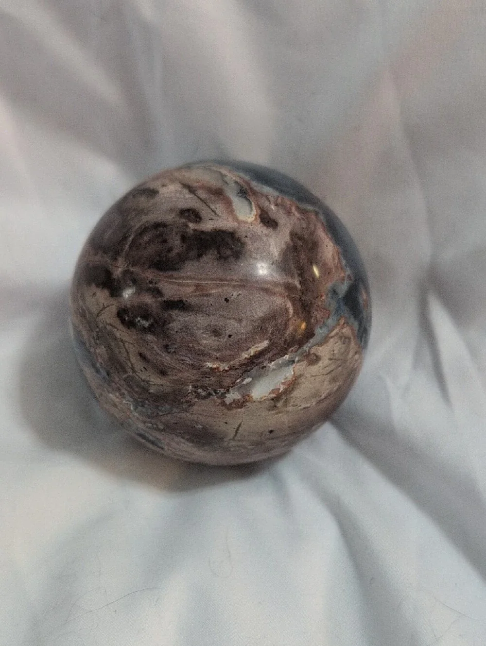 Polished Blue and Brown Decorative Sphere/Agate